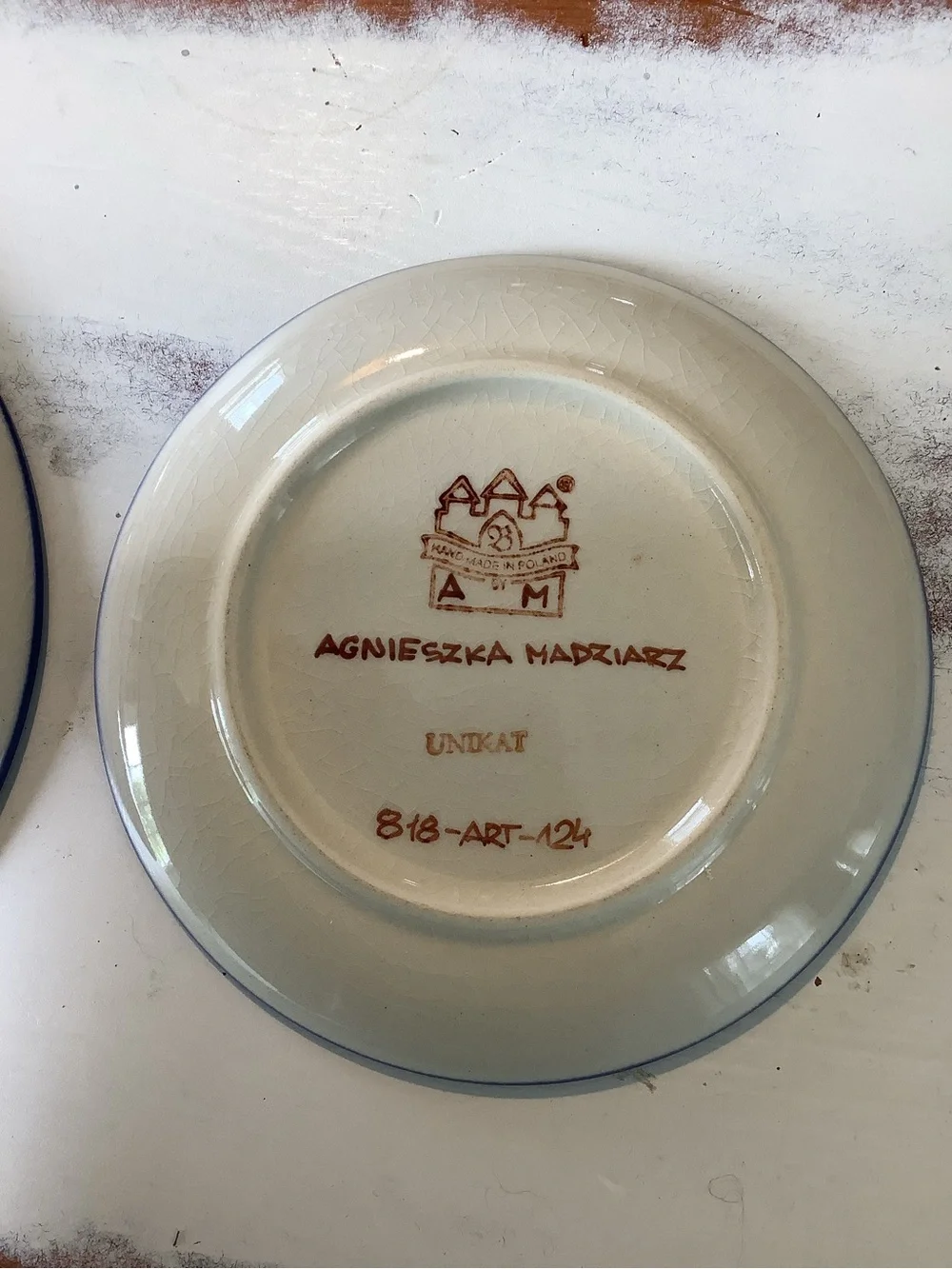 Set Of 3 Three UNIKAT Polish Pottery Plates Floral